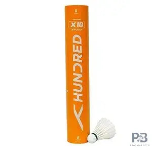 HUNDRED X-10 Feather Shuttlecock | Premium Goose Feather Shuttlecocks for Badminton – Tournament-Grade Speed, Durability & Consistent Flight | Best in India | Pack of 12