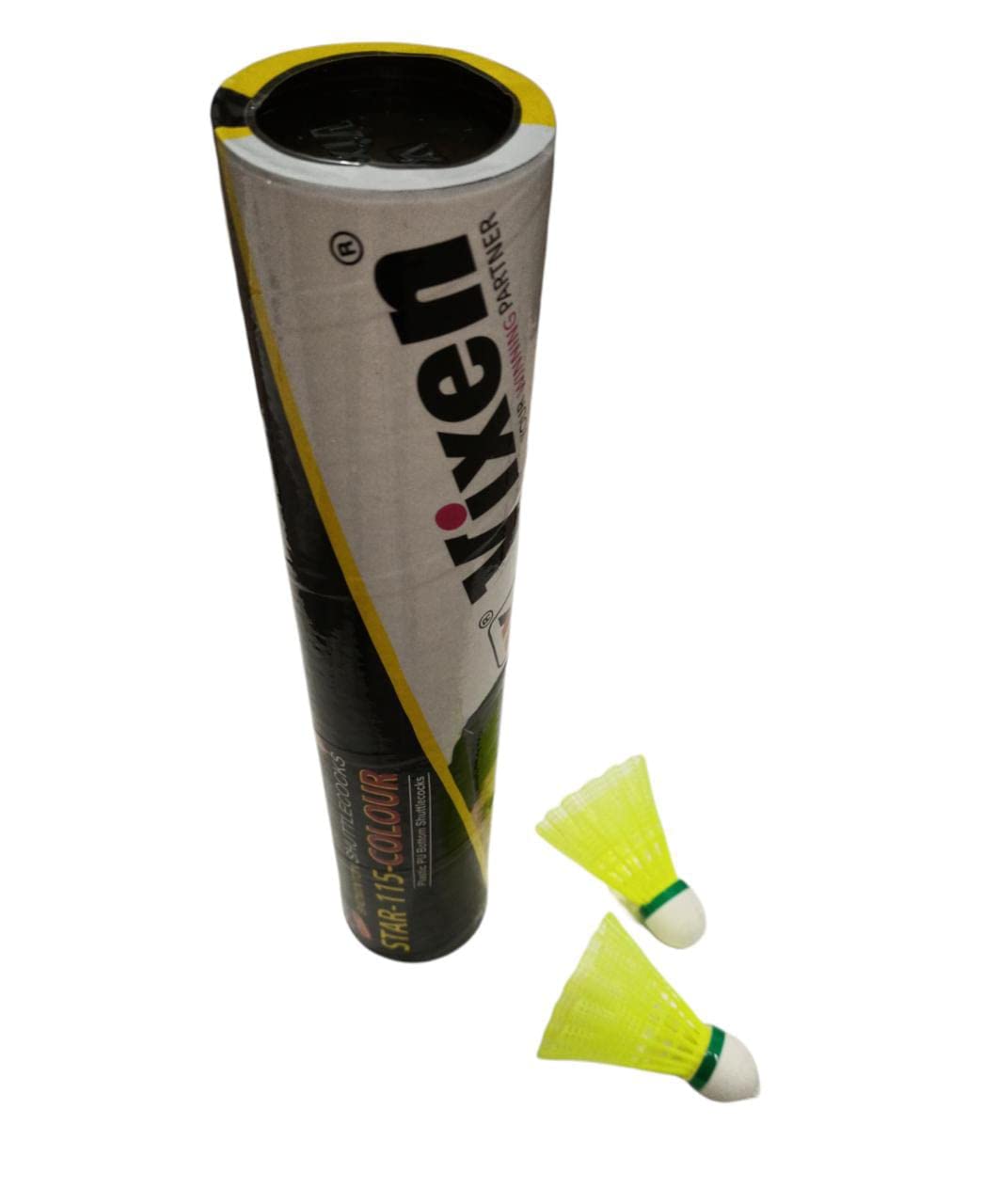 Vixen Star 115 Plastic Shuttlecock | Slow Speed Durable Nylon Shuttle for Training & Play