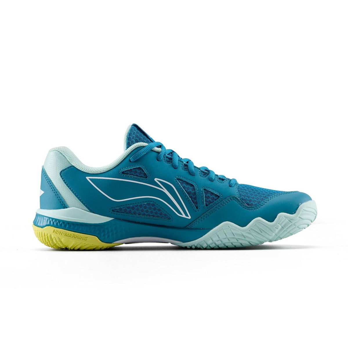 Li-Ning Halberd Strike Non-Marking Badminton Shoes| Blue Jade/Floating Green | Lightweight Indoor Court Shoes for Professional & Club Players