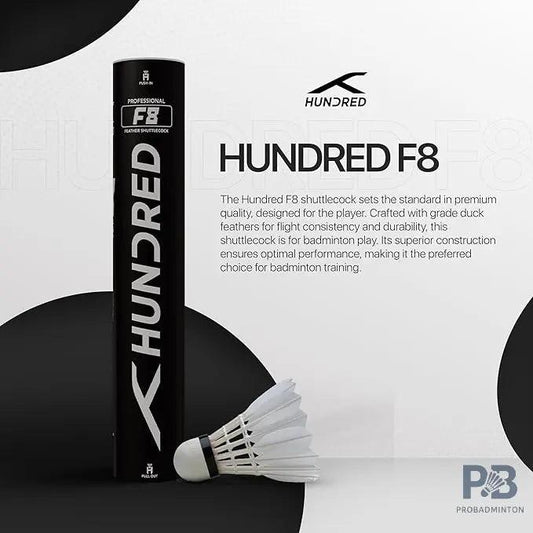 The Hundred F8 Badminton Feather Shuttlecocks | Speed 76 & 77