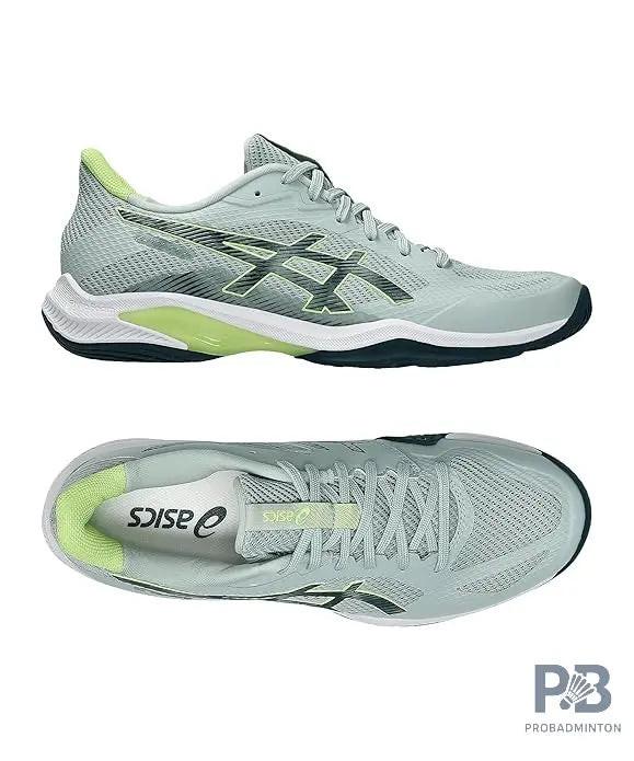 ASICS BLADE FF 2 Indoor Court Shoes for Men - Lichen Rock/Tranquil Teal | Lightweight, Fast & Flexible Badminton Shoes