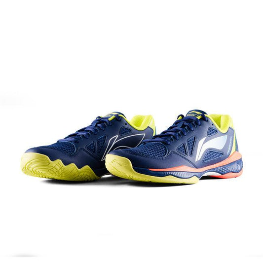 Li-Ning Halberd Strike Non-Marking Badminton Shoes | Blueprint / Sulphur Spring | Lightweight Indoor Court Shoes for Professional & Club Players