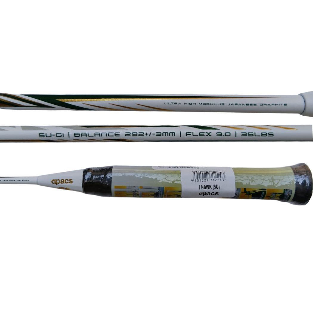 Apacs I hawk 70 Badminton Racket (Unstrung) - Black – Aggressive Attack Racket for Power Players