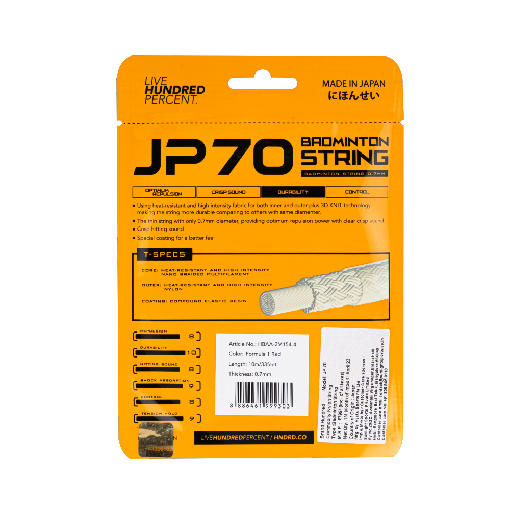 Hundred Badminton String JP 70 - Formula-I-Red
