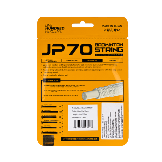 Hundred Badminton String JP 70 - Graphite Black