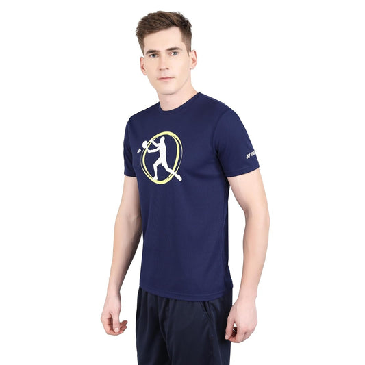 YONEX T Shirt Round Neck 2681 - Midnight Blue – Premium Breathable Tee for Badminton & Tennis Players