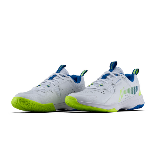 Li-Ning All Round Badminton Shoes - Standard White/Neon Olivine | Versatile Badminton Shoes for All-Court Play
