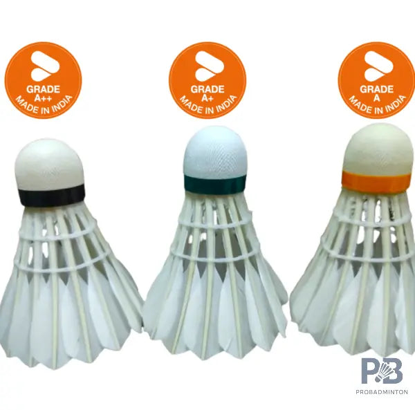 Acers Grade A Feather Shuttlecock – White, Beginner Badminton Shuttle, Pack of 12