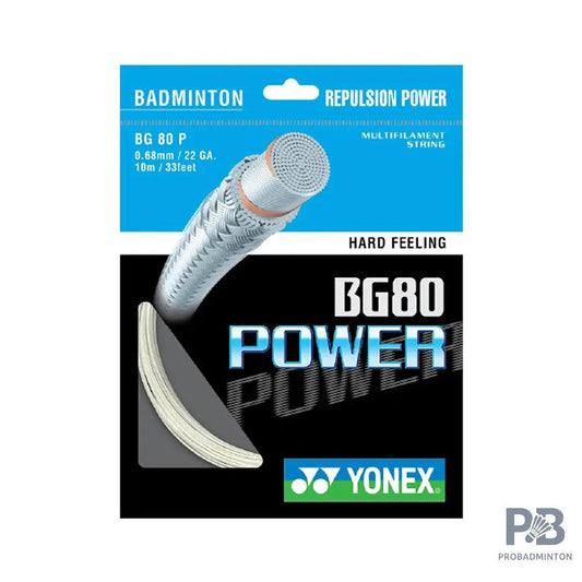 Yonex BG80 Power – High-Tension, High-Control Badminton String (10 m) - ORANGE / WHITE