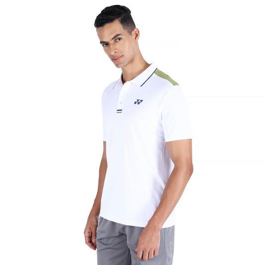YONEX T-Shirt Polo 2625 - White – Classic White Polo for Badminton & Tennis Players