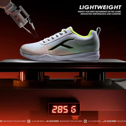 Hundred Blade Lite Badminton Shoe | White/Lime/Orange/Black