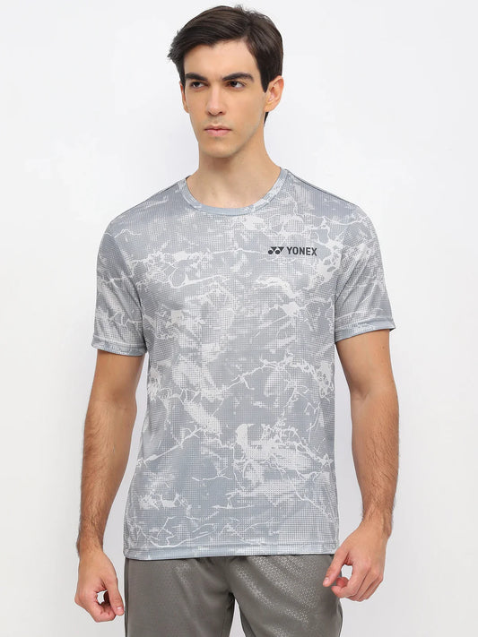 YONEX T Shirt Round Neck 2963 - Glacier Gray – Premium Breathable Tee for Badminton & Tennis Players