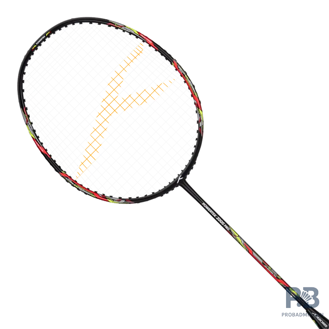 HUNDRED Powertek 2000 Pro Badminton Racket - Head Heavy 90g, Carbon Graphite, 24LBS (HBRR-3S034)