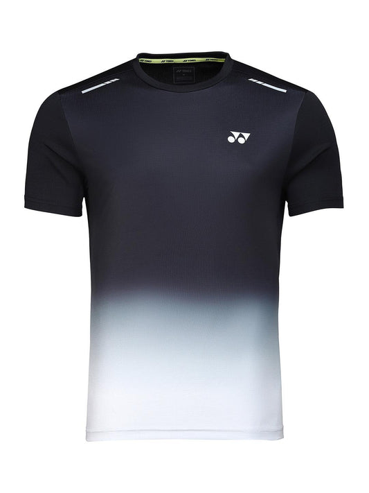 Yonex Badminton Tshirt Round Neck M 2998 - Jet Black – Premium Breathable Black Tee for Badminton & Tennis Players