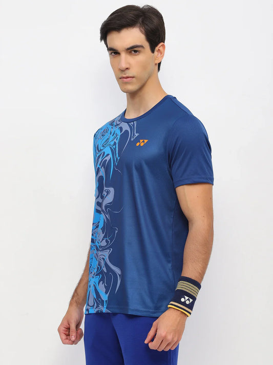 YONEX T Shirt Round Neck 2967 - Navy Peony – Premium Breathable Tee for Badminton & Tennis Players