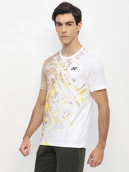 YONEX T Shirt Round Neck 2965 - White – Premium Breathable White Tee for Active Players