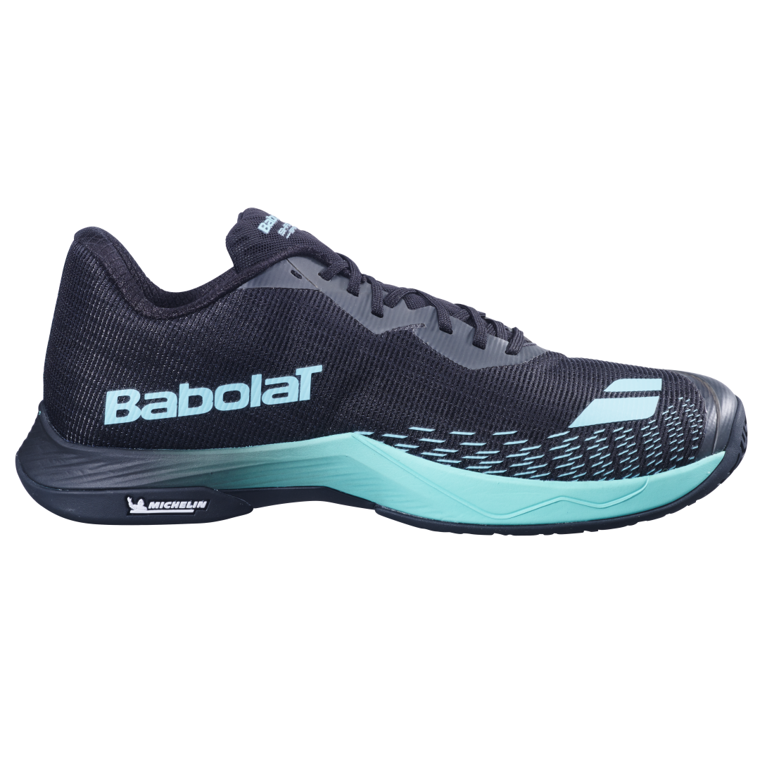 Babolat Shadow Spirit 2 Badminton Shoes (Black/Cyan) – Lightweight Indoor Court Shoes