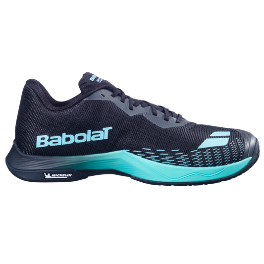 Babolat Shadow Spirit 2 Badminton Shoes (Black/Cyan) – Lightweight Indoor Court Shoes