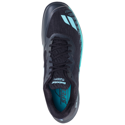 Babolat Shadow Spirit 2 Badminton Shoes (Black/Cyan) – Lightweight Indoor Court Shoes