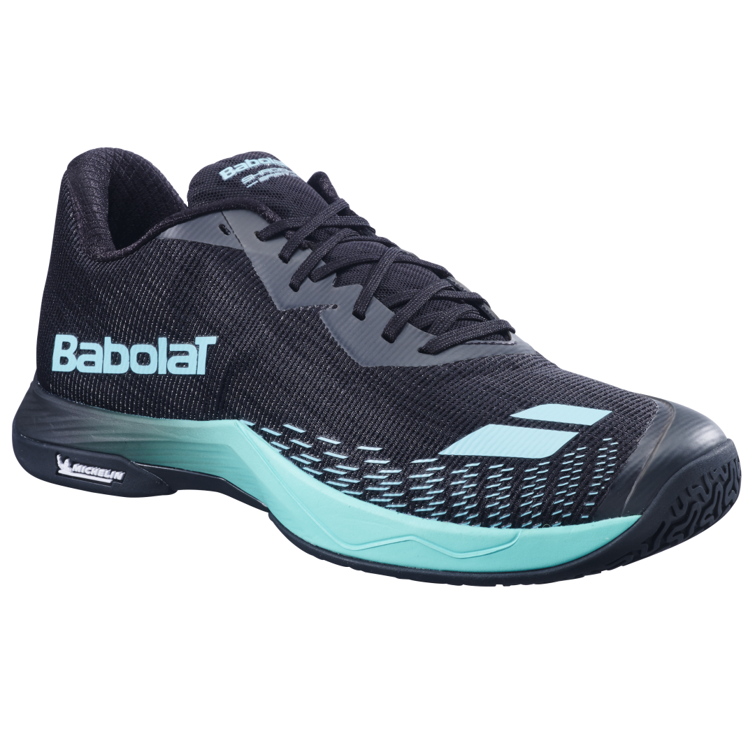Babolat Shadow Spirit 2 Badminton Shoes (Black/Cyan) – Lightweight Indoor Court Shoes