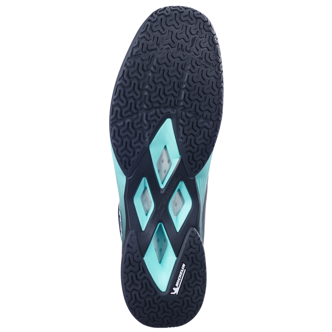Babolat Shadow Spirit 2 Badminton Shoes (Black/Cyan) – Lightweight Indoor Court Shoes
