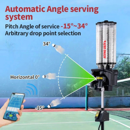 AERO SMASH Smart Badminton Ball Shooting Equipment ( Shuttle feeder for practice)