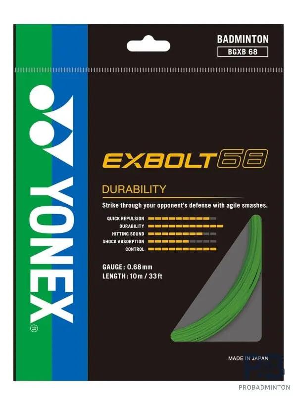 Yonex Exbolt 68 Badminton String – 0.68mm Durable Multifilament | High Power & Smash Performance