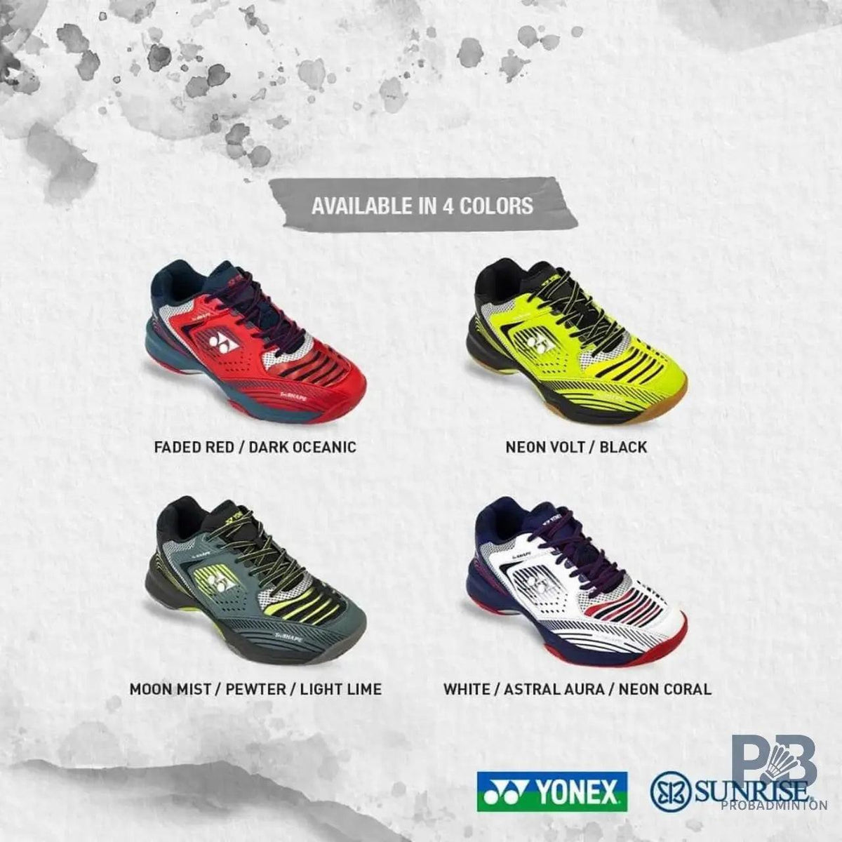 Yonex Badminton Shoes Kiwami (White / Astral Aura / Neon Coral)