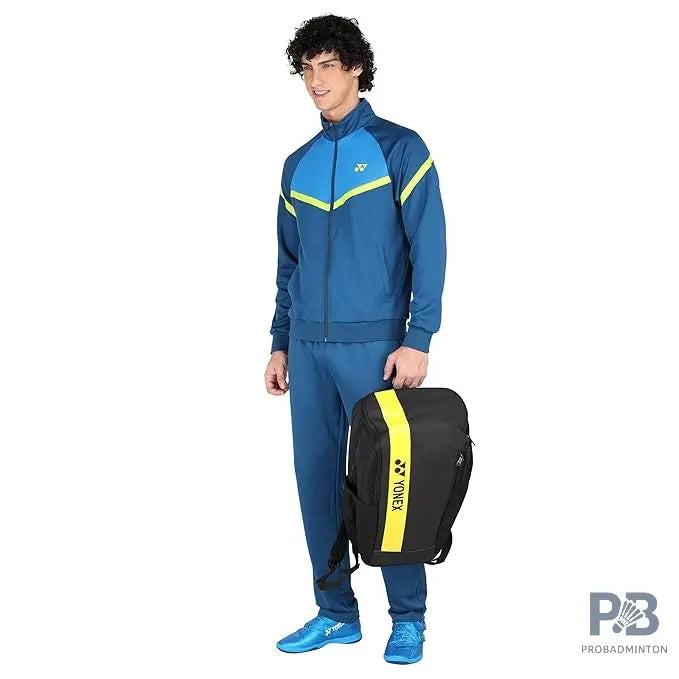 Yonex Track Suit 2500 for Men (Jet Black/Dark Navy) | Premium Badminton & Tennis Warm-Up Suit | Quick-Dry + UV Protection | Long Sleeve Pull-On Design