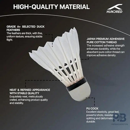 The Hundred F8 Badminton Feather Shuttlecocks | Speed 76 & 77