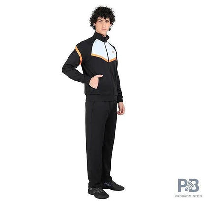 Yonex Track Suit 2500 for Men (Jet Black/Dark Navy) | Premium Badminton & Tennis Warm-Up Suit | Quick-Dry + UV Protection | Long Sleeve Pull-On Design