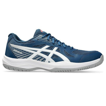 ASICS Men Upcourt 6 Badminton Shoes (Mako Blue White) | Lightweight, Breathable Mesh, Stable Midfoot Support | Indoor Non-Marking Court Shoes