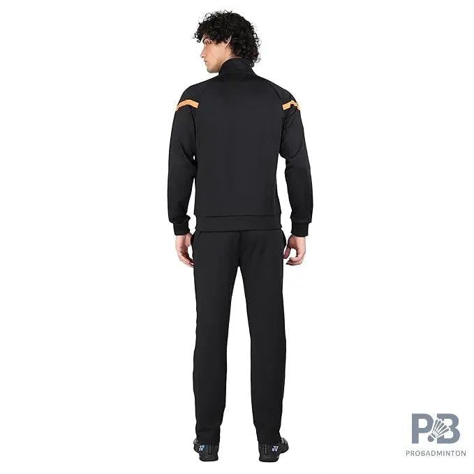 Yonex Track Suit 2500 for Men (Jet Black/Dark Navy) | Premium Badminton & Tennis Warm-Up Suit | Quick-Dry + UV Protection | Long Sleeve Pull-On Design