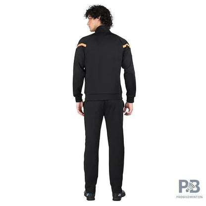 Yonex Track Suit 2500 for Men (Jet Black/Dark Navy) | Premium Badminton & Tennis Warm-Up Suit | Quick-Dry + UV Protection | Long Sleeve Pull-On Design