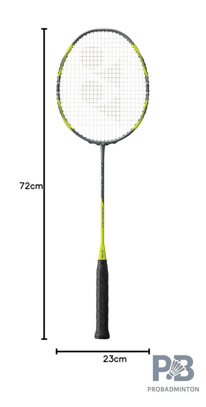 YONEX Arcsaber 7 Play Strung Graphite Badminton Racquet with Full Cover (Grey/Yellow) | 4U, 83g