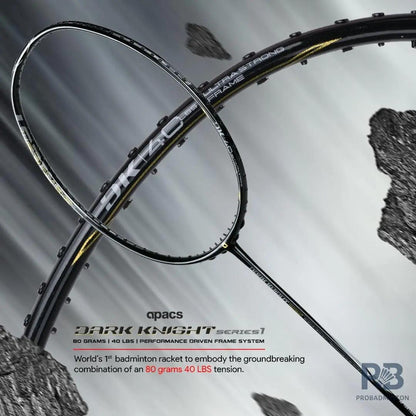 Apacs Dark Knight Badminton Racket (Unstrung) – Lightweight, Head-Heavy Power Racket for Professional Play