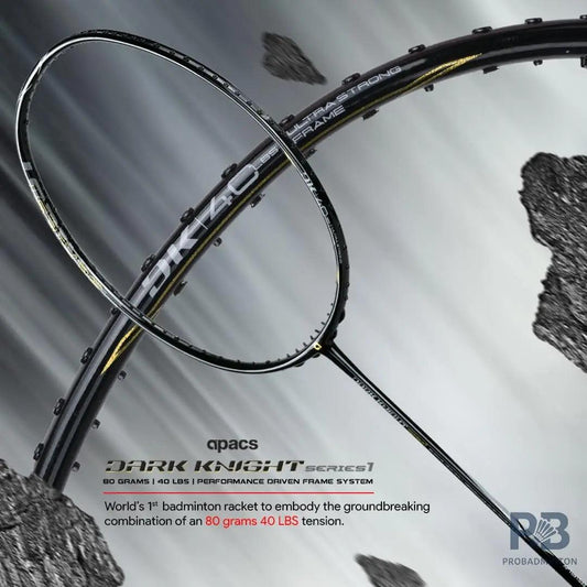 Apacs Dark Knight Badminton Racket (Unstrung) – Lightweight, Head-Heavy Power Racket for Professional Play