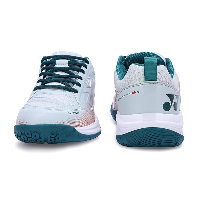 Yonex DOMINANT 6i Badminton Shoes - Mineral Grey Fluorescent Yellow – Lightweight All-Court Shoes with Tru Cushion+