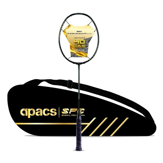 Apacs Dark Knight Badminton Racket (Unstrung) – Lightweight, Head-Heavy Power Racket for Professional Play