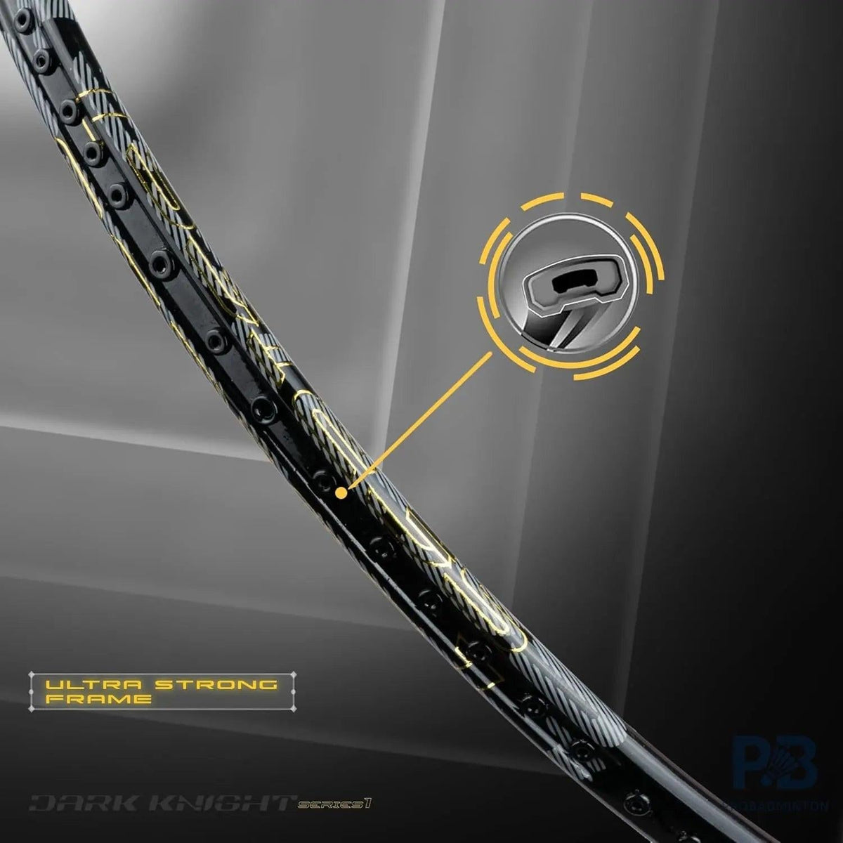 Apacs Dark Knight Badminton Racket (Unstrung) – Lightweight, Head-Heavy Power Racket for Professional Play