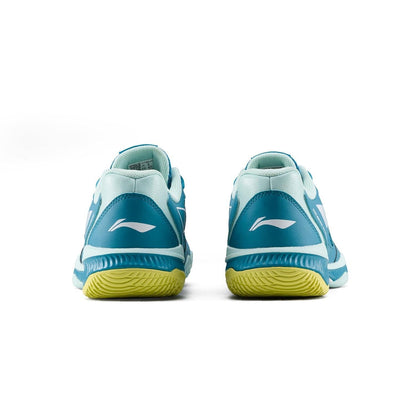 Li-Ning Halberd Strike Non-Marking Badminton Shoes| Blue Jade/Floating Green | Lightweight Indoor Court Shoes for Professional & Club Players