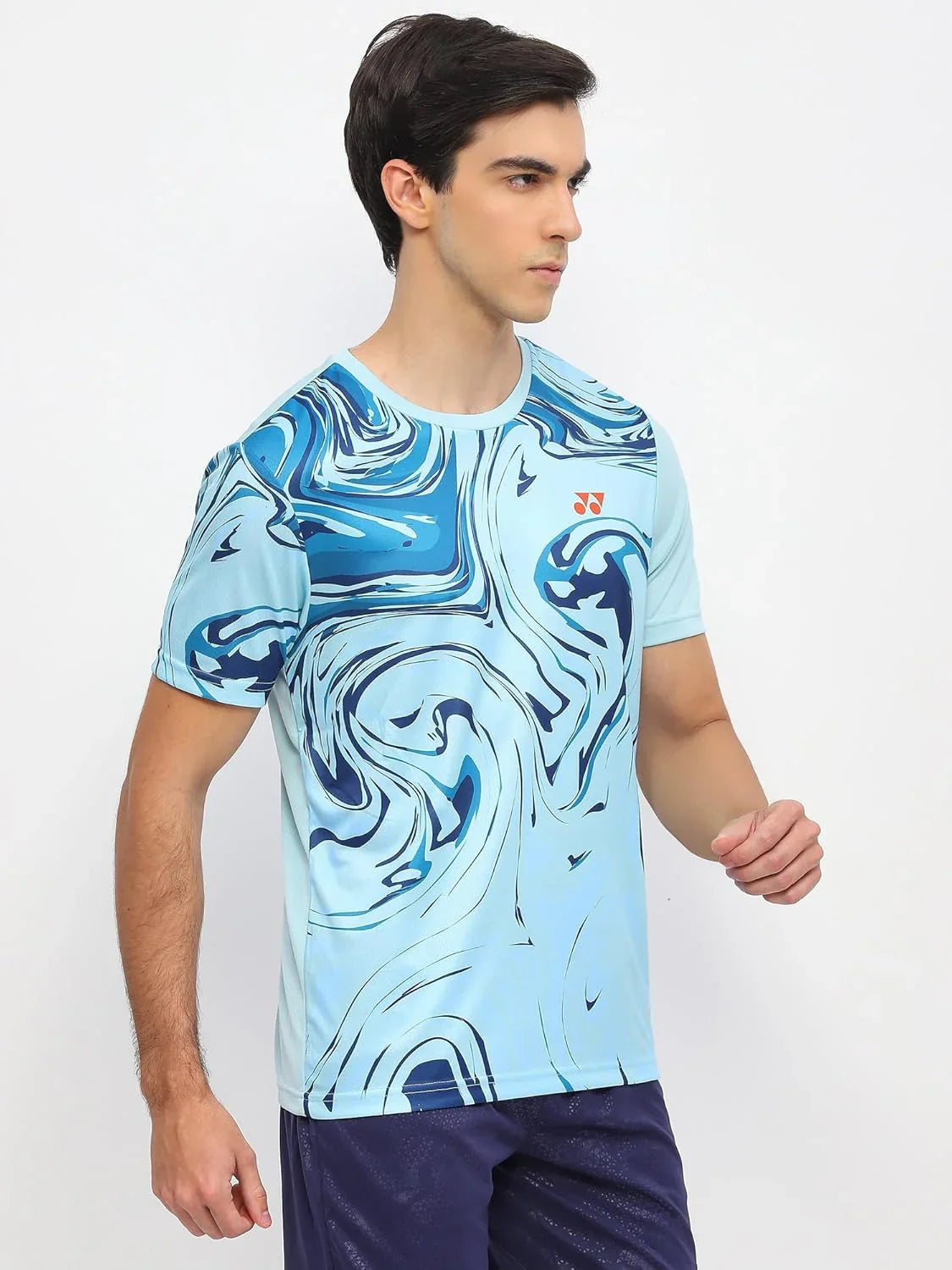 YONEX T Shirt Round Neck 2966 - Light Blue  – Premium Breathable Tee for Badminton & Tennis Players