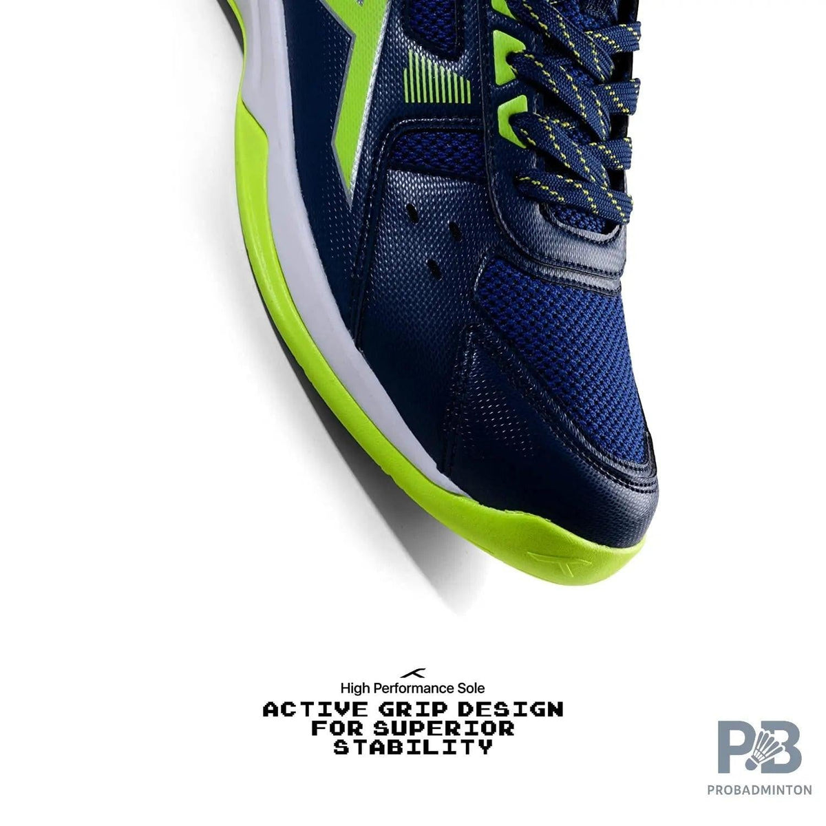 HUNDRED Raze Badminton Shoes (Navy / Lime)