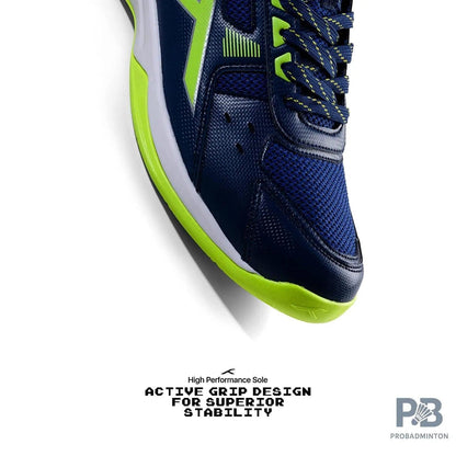 HUNDRED Raze Badminton Shoes (Navy / Lime)