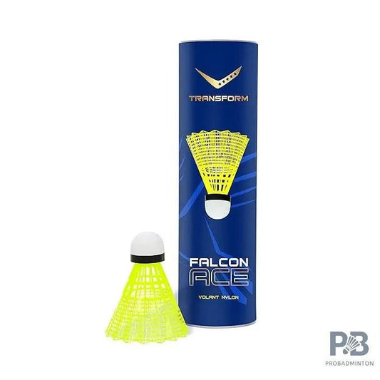 TRANSFORM Falcon Ace Nylon Shuttlecock | Professional-Grade Slow-Speed (75) Badminton Shuttle with Natural Cork & Durable Nylon Skirt | Made in India