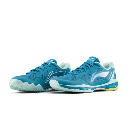 Li-Ning Halberd Strike Non-Marking Badminton Shoes| Blue Jade/Floating Green | Lightweight Indoor Court Shoes for Professional & Club Players
