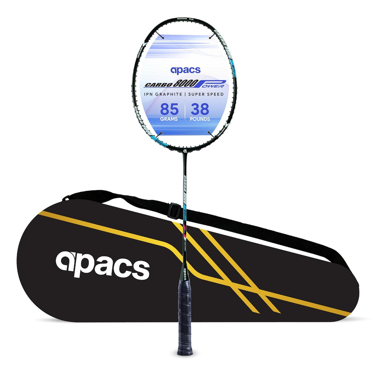 Apacs Carbo 8000 Power Badminton Racket – 38 LBS | Nano Fused Graphite Shaft | 82 GMS | Made in Vietnam