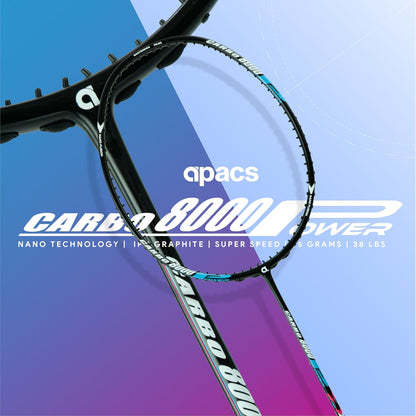 Apacs Carbo 8000 Power Badminton Racket – 38 LBS | Nano Fused Graphite Shaft | 82 GMS | Made in Vietnam