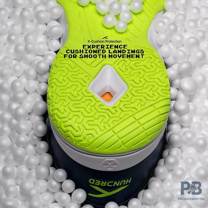 HUNDRED Raze Badminton Shoes (Navy / Lime)