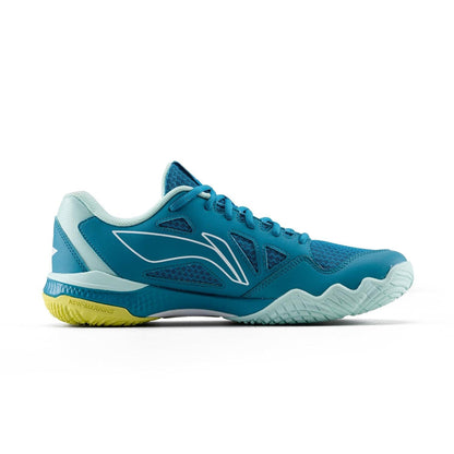 Li-Ning Halberd Strike Non-Marking Badminton Shoes| Blue Jade/Floating Green | Lightweight Indoor Court Shoes for Professional & Club Players